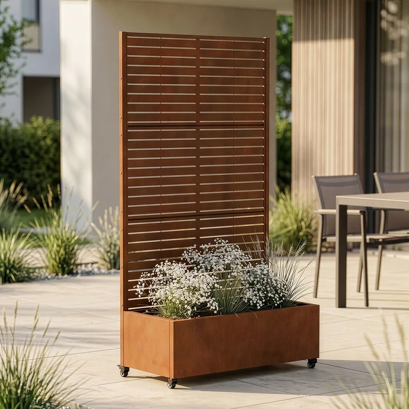 Biombo Nordepp acero [casa.pro]