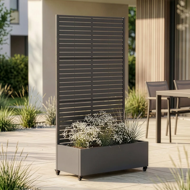 Biombo Nordepp acero [casa.pro]