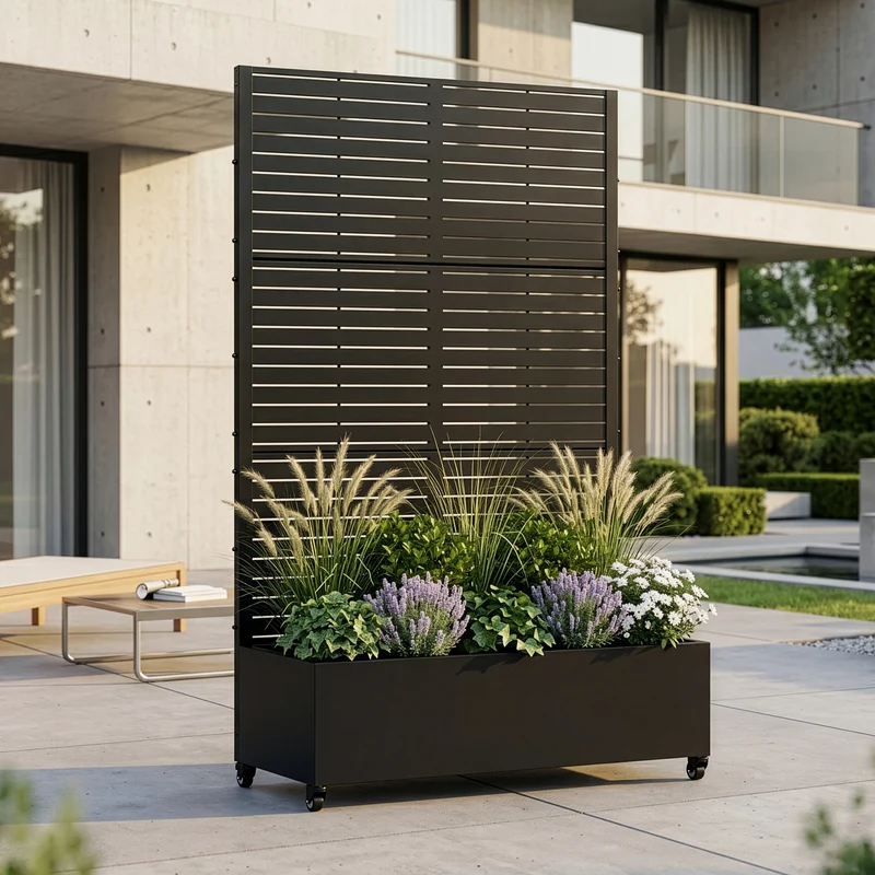 Biombo Nordepp acero [casa.pro]