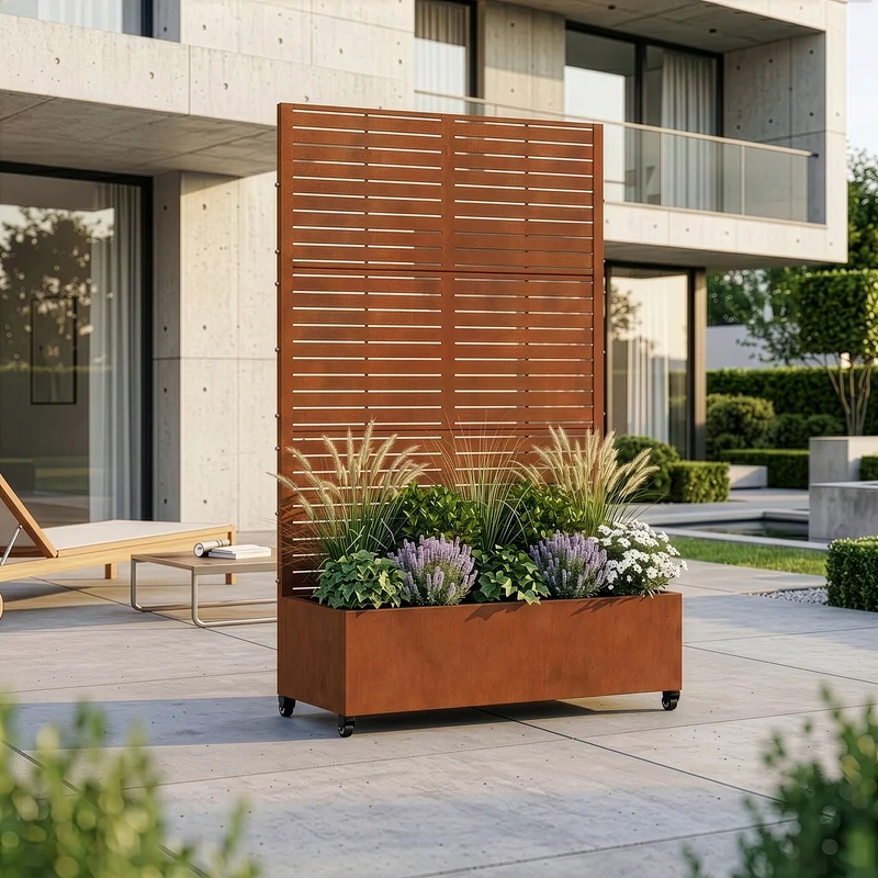 Biombo Nordepp acero [casa.pro]