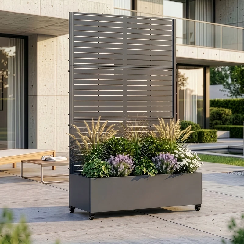 Biombo Nordepp acero [casa.pro]