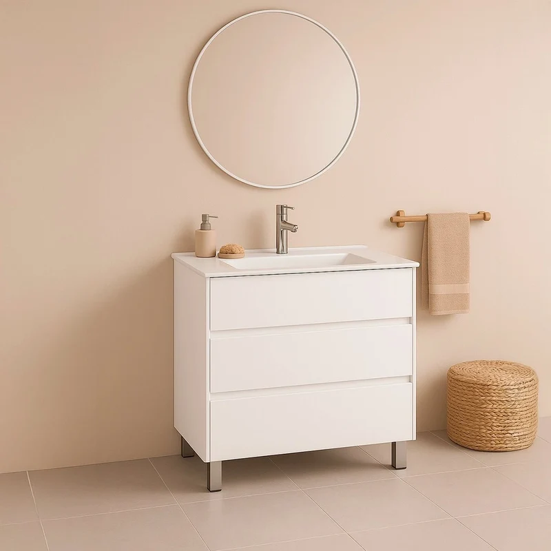 Mueble baño con patas y lavabo Triana