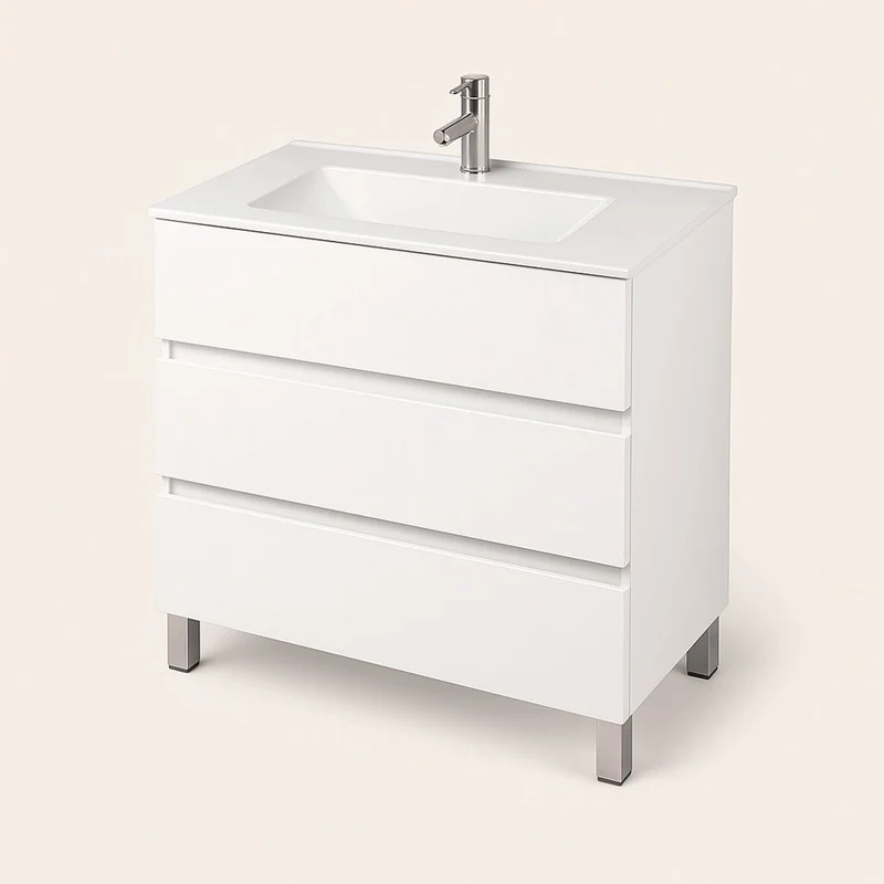 Mueble baño con patas y lavabo Triana