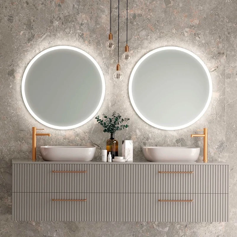 Espejo redondo con luz led Belgica