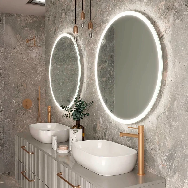 Espejo redondo con luz led Belgica