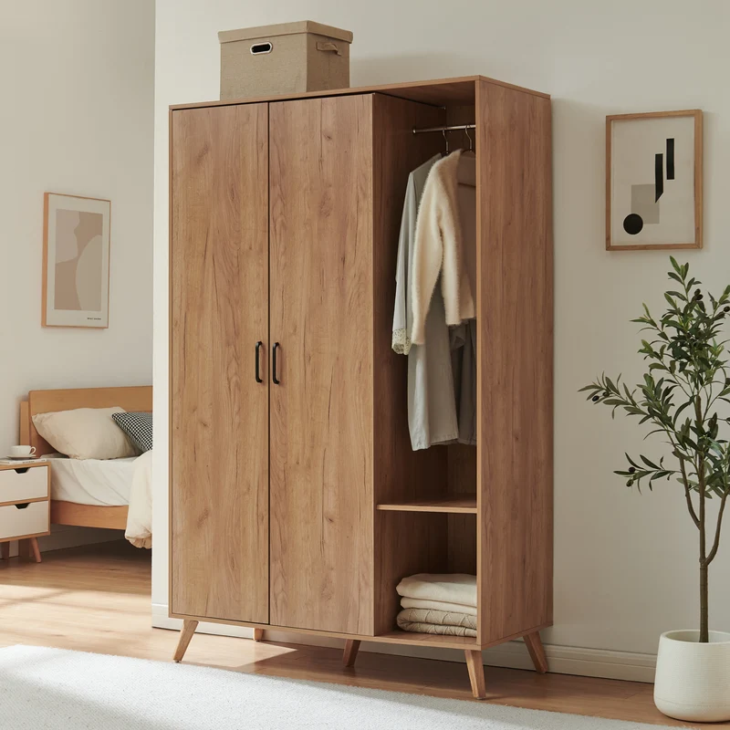 Armario Norg puertas barra compartimentos [en.casa]