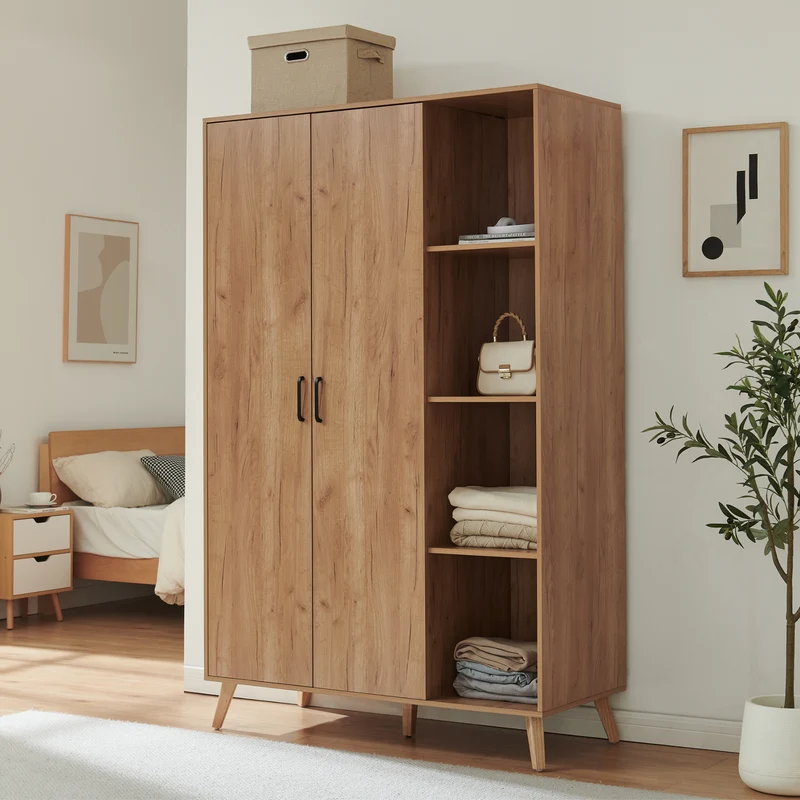 Armario Norg puertas barra compartimentos [en.casa]