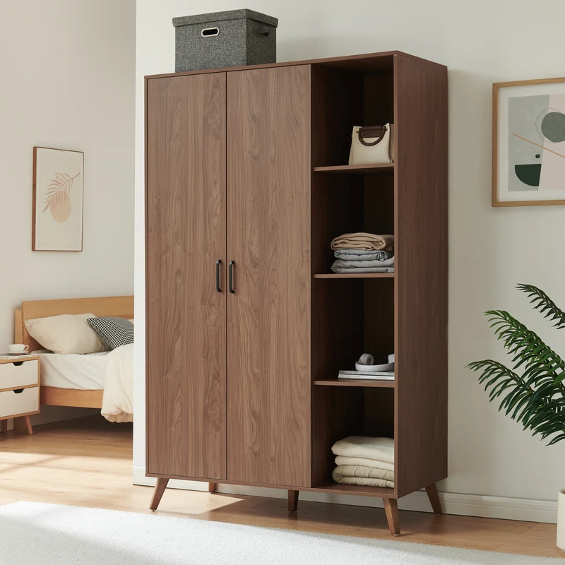 Armario Norg puertas barra compartimentos [en.casa]