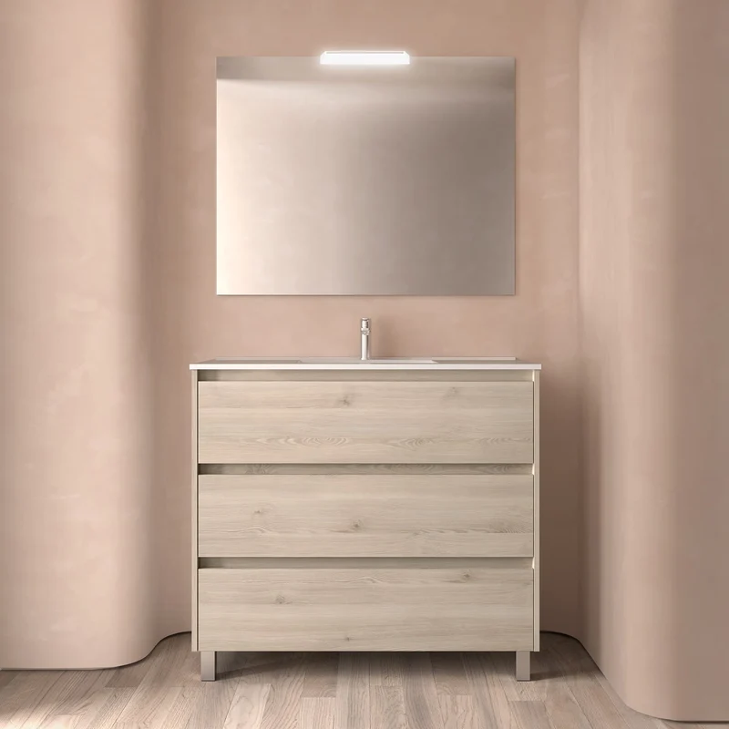 Noja 3C - Mueble de baño con patas y lavabo encastrado