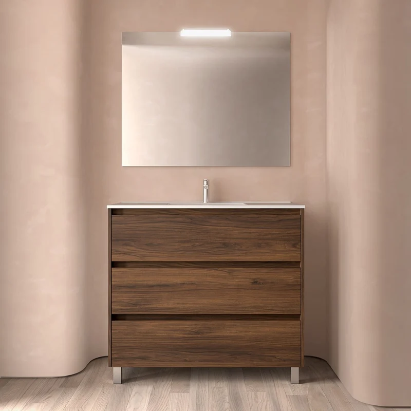 Noja 3C - Mueble de baño con patas y lavabo encastrado