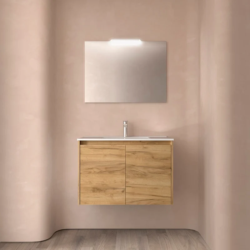 Noja 2P - Mueble de Baño suspendido con lavabo encastrado