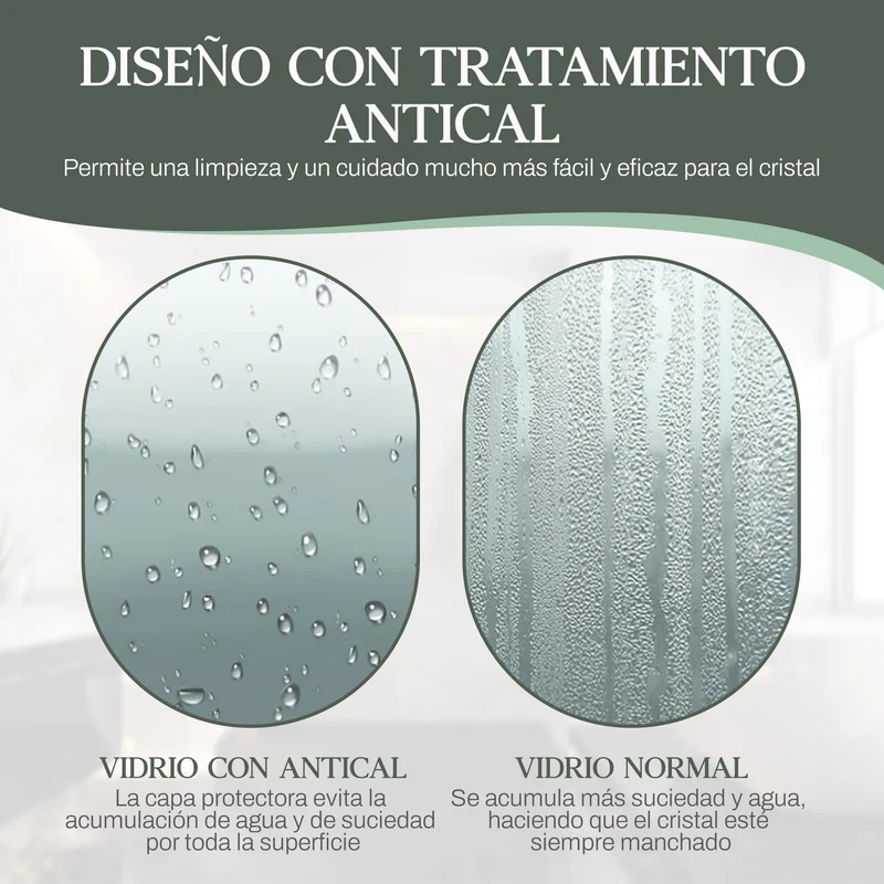 Mampara de Ducha Fija de 8 mm con Cristal Decorado