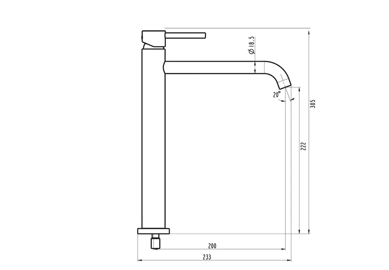 Sirio Caño Alto GME - Grifo de Lavabo Caño Alto