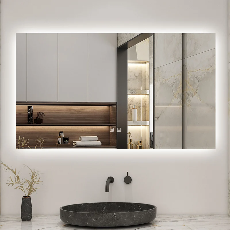 Espejo de baño LED , antivaho, temperatura de tres colores regulable, función memoria