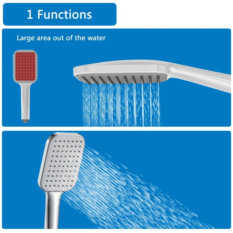 Columna de Ducha Termostática Aica acero inoxidable alcachofa y ducha superior grande 25cm para baño