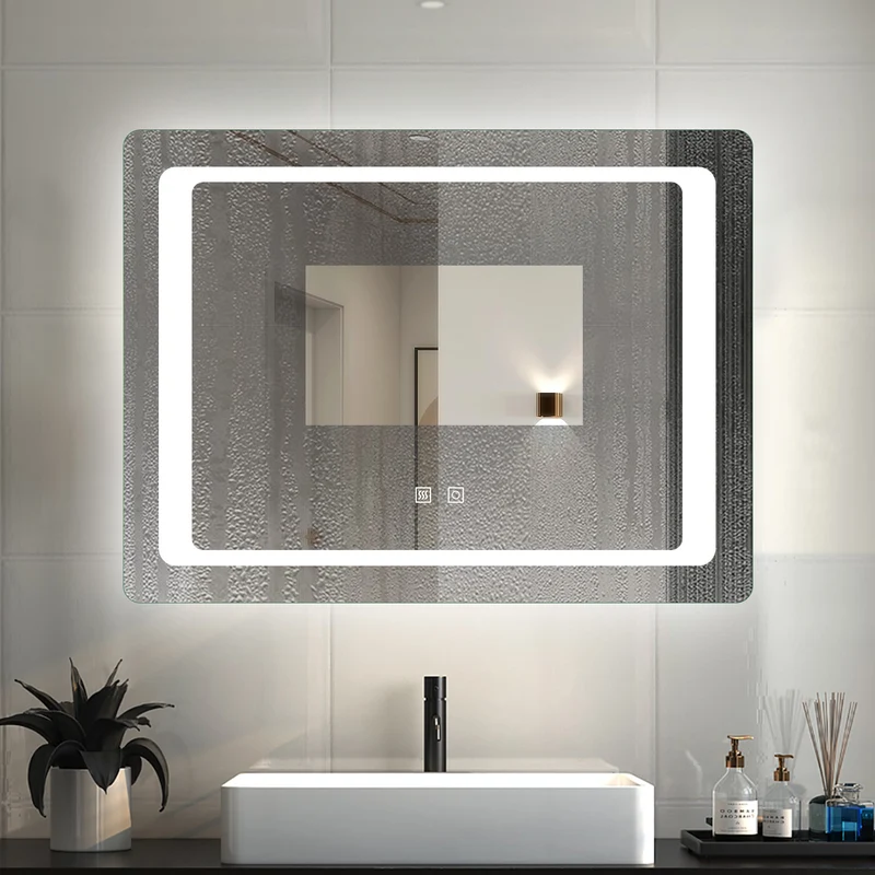 Espejo de baño con luz LED(Brillo LED Envolvente) / antivaho calefactado / táctil / vertical y horizontal