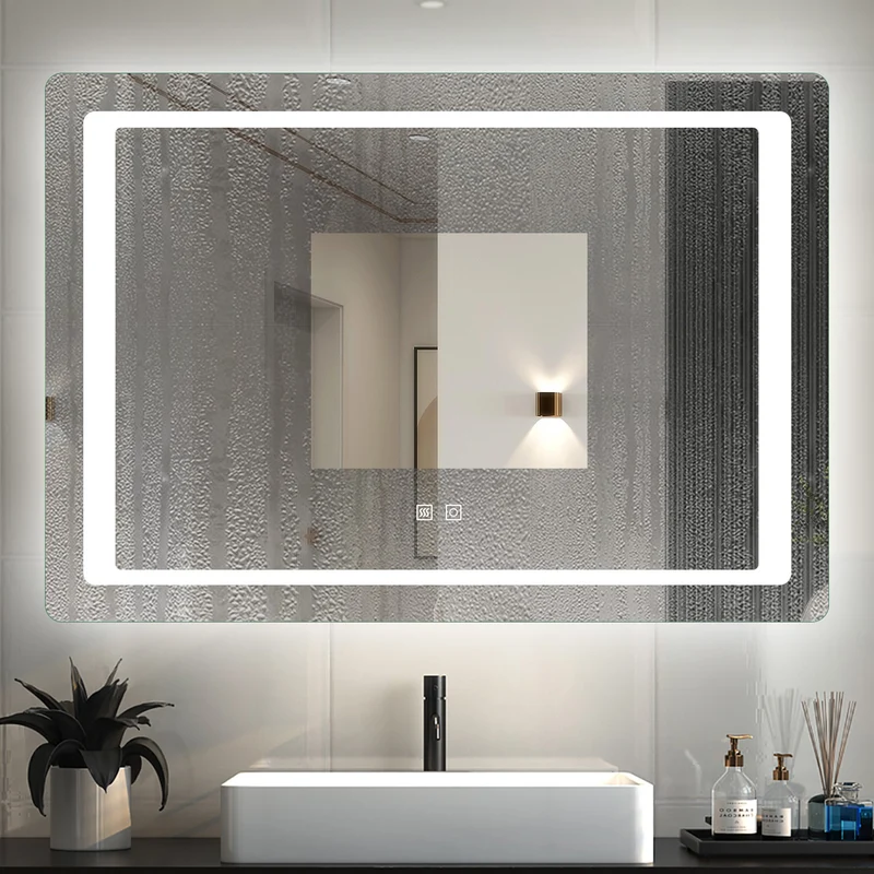 Espejo de baño con luz LED(Brillo LED Envolvente) / antivaho calefactado / táctil / vertical y horizontal