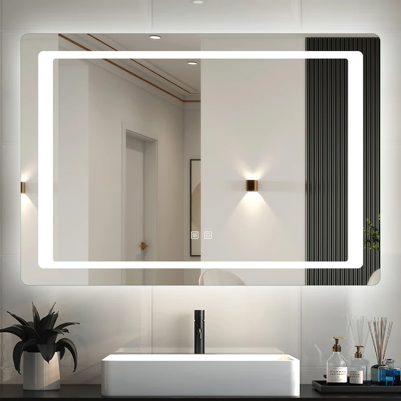 Espejo de baño con luz LED(Brillo LED Envolvente) / antivaho calefactado / táctil / vertical y horizontal