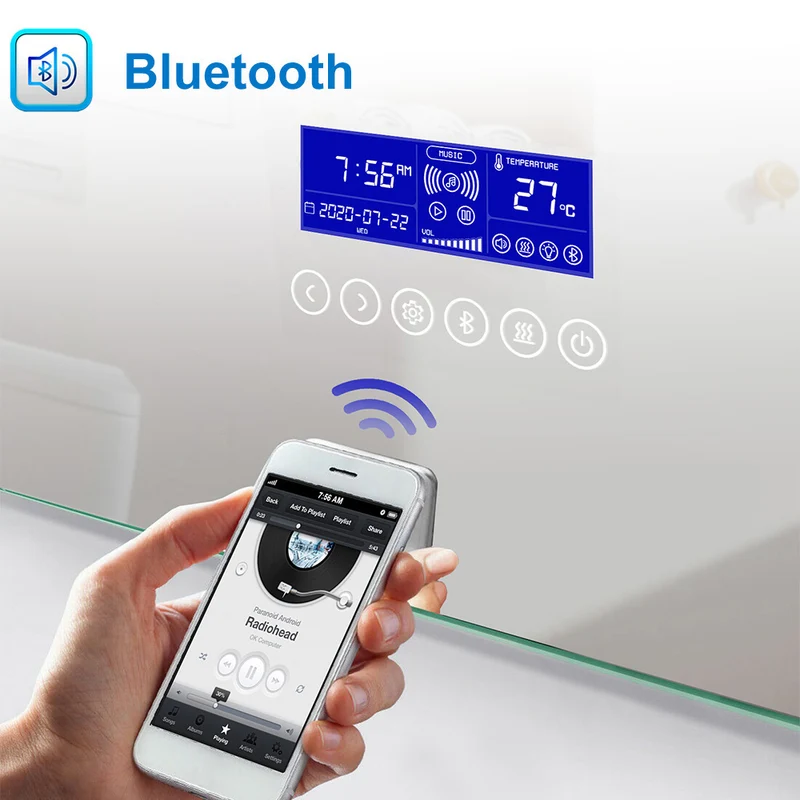 Espejo de Baño con Iluminación Luz LED Luces Varias(Blanco/Neutro/Amarillo) y Ajustación. Espejo de Baño LED con Lupax3. Espejo Led Antivaho con Control Táctil en Pantalla