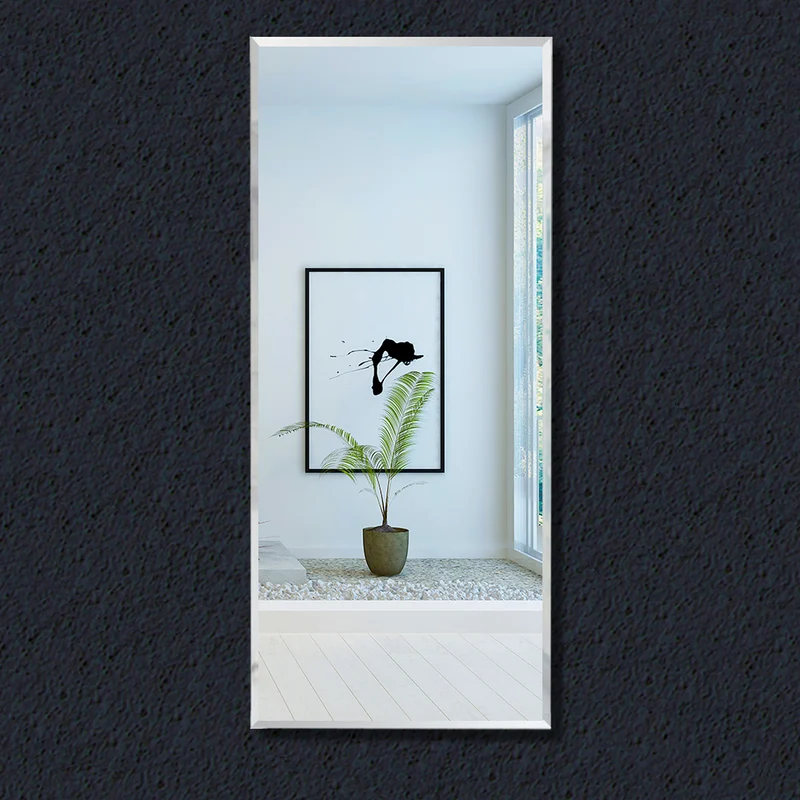 Espejo para Pared Rectangular con Esquina Recta. Espejo Pared Cuerpo Entero, estilo simple