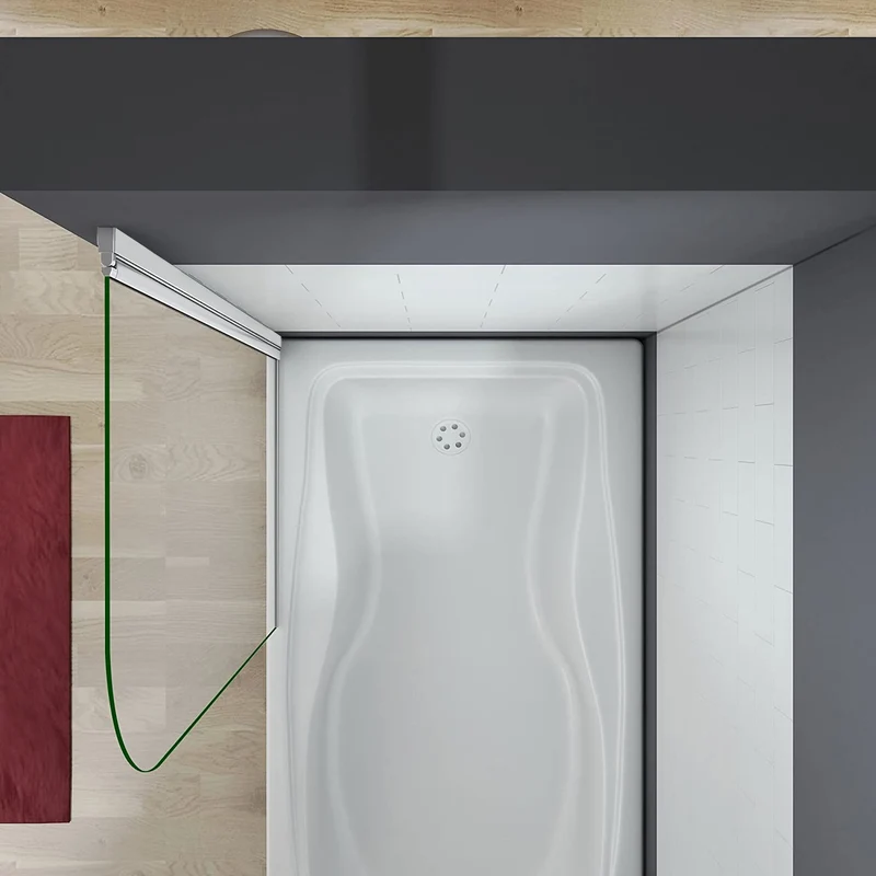 Mampara Bañera Abatible 1 Hoja Pivotante Perfil Gris Mate Cristal 5mm