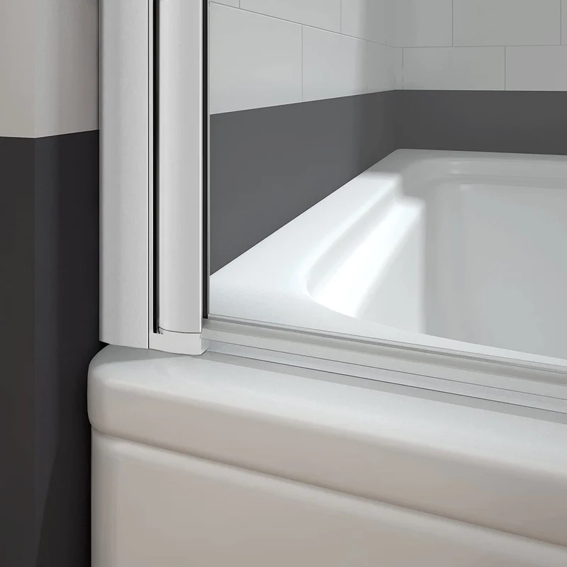 Mampara Bañera Abatible 1 Hoja Pivotante Perfil Gris Mate Cristal 5mm
