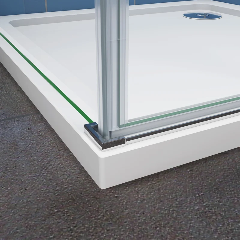 liquidacion Mamparas de Ducha Angular Doble Puerta Plegable 6mm Antical + Plato de Ducha