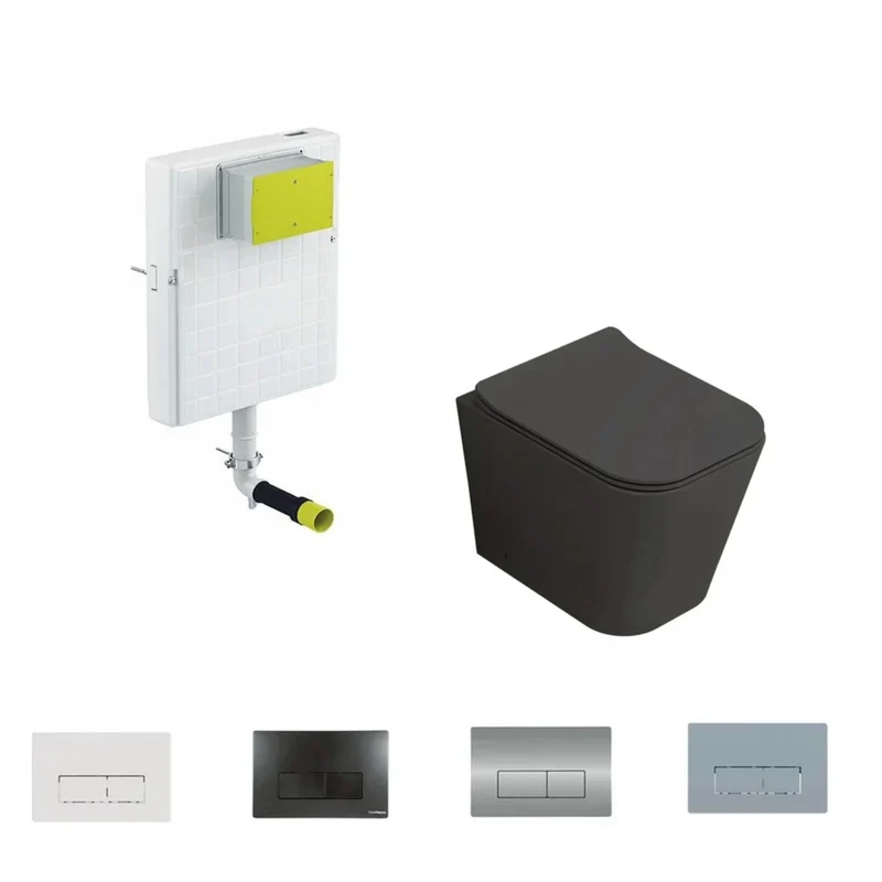 Pack Inodoro Compacto Florencia + Cisterna Empotrada + Pulsadores