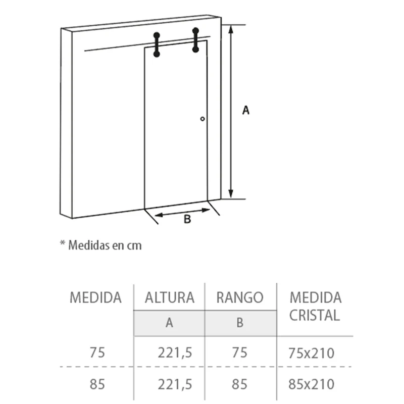 Puerta de paso para el baño modelo Bután