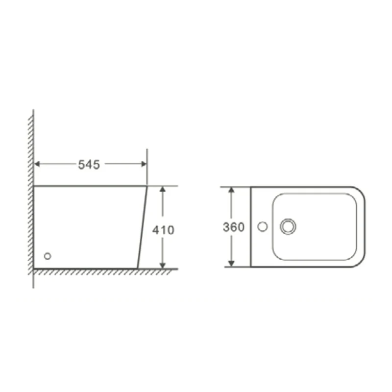Bidé para baño moderno modelo Cube