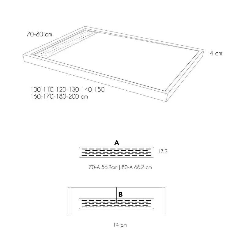 Plato de ducha rectangular modelo Beach