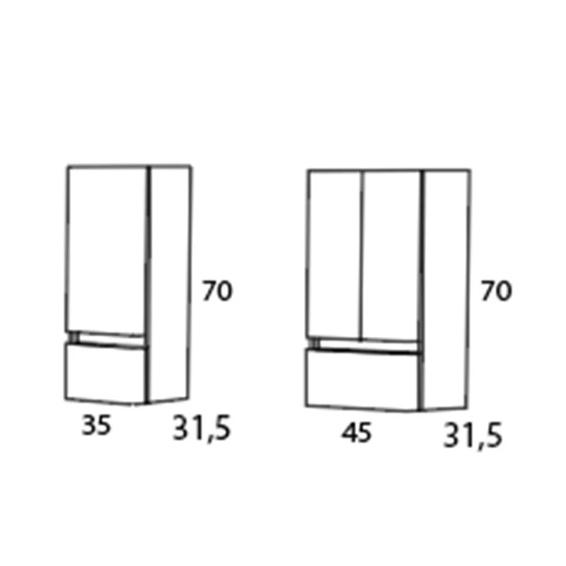 Armario de baño de colgar modelo Basic 1 puerta