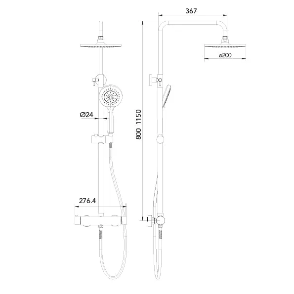 Columna ducha stick pro redondo cromo