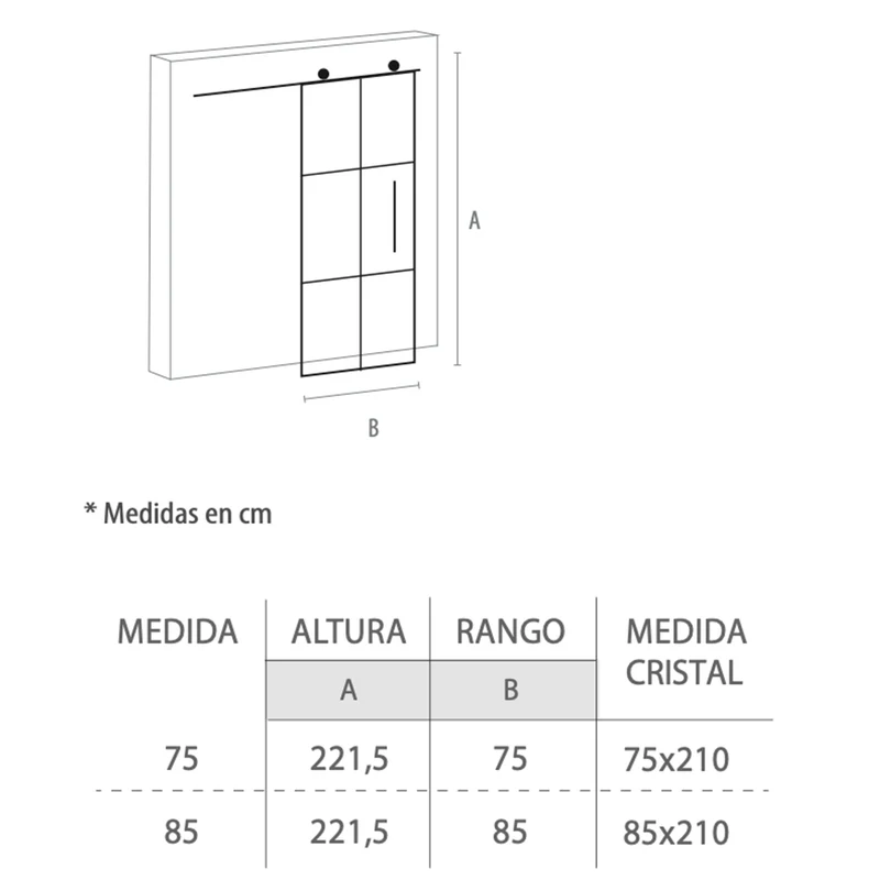 Puerta de paso para baño modelo Portals