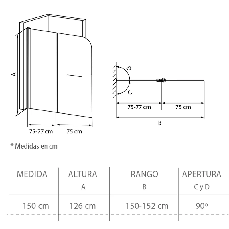 Mampara de bañera modelo New Yakarta