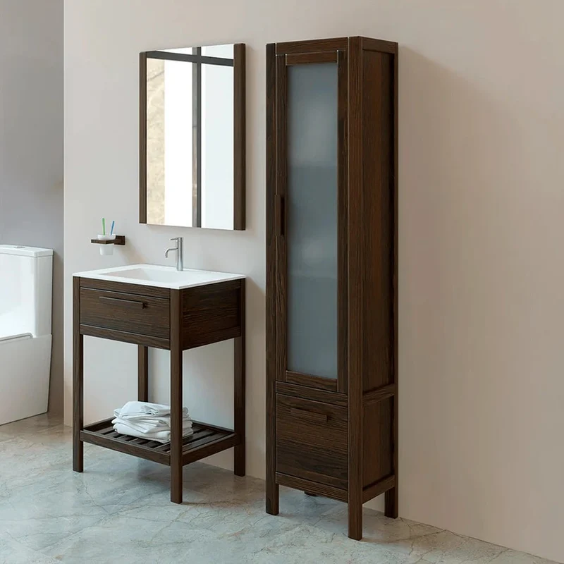 Mueble auxiliar antiguo Aran con vitrina