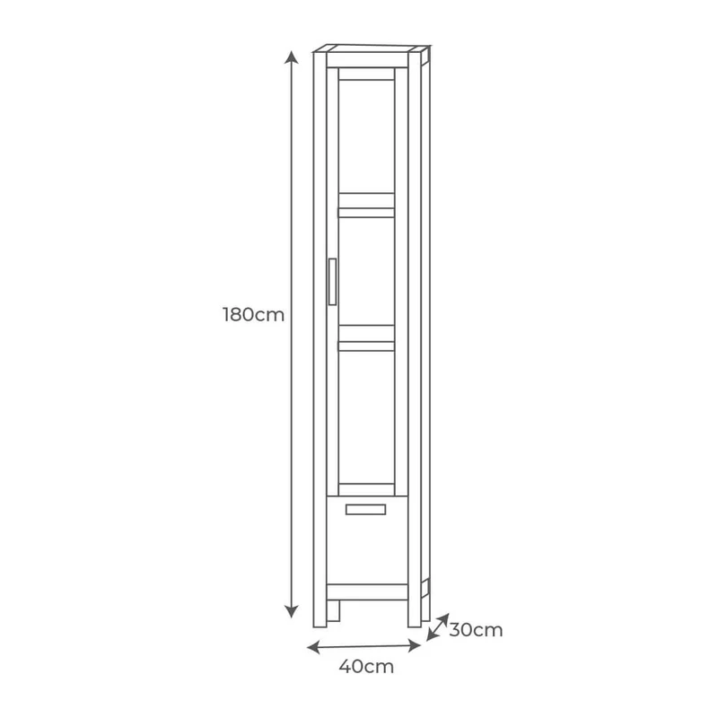Mueble auxiliar antiguo Aran con vitrina