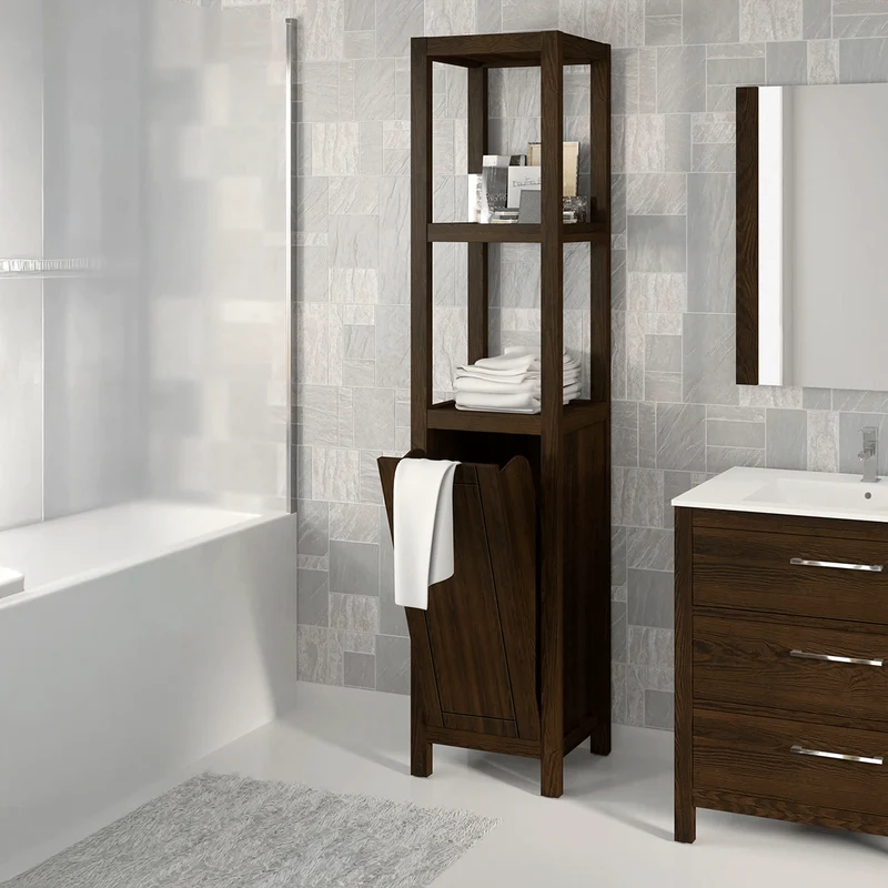 Mueble auxiliar antiguo Aran con cesto