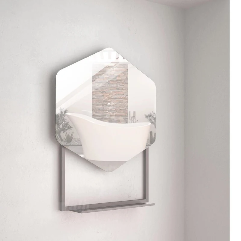 Soporte metálico con repisa para espejo
