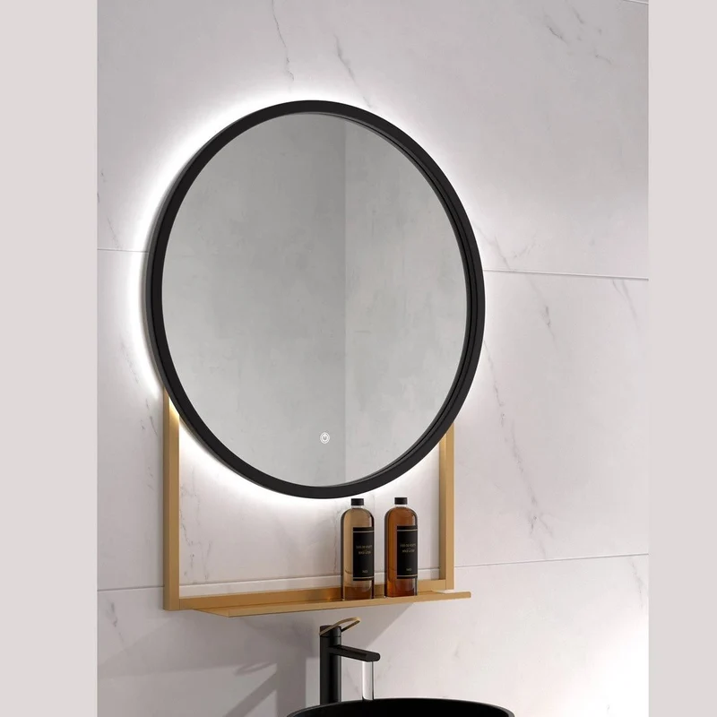 Soporte metálico con repisa para espejo