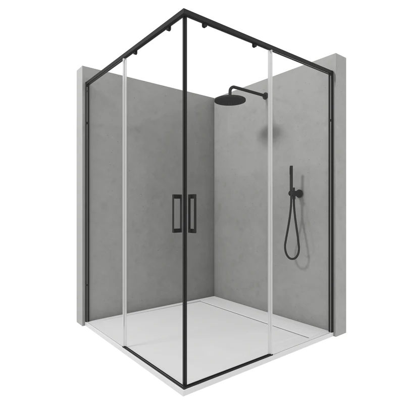 Madrid R2P - Mampara de Ducha Corredera Angular con 2 puertas reversibles