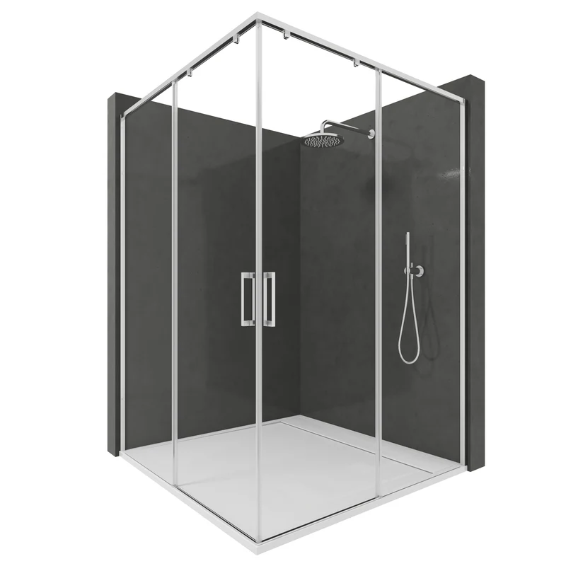 Madrid R2P - Mampara de Ducha Corredera Angular con 2 puertas reversibles
