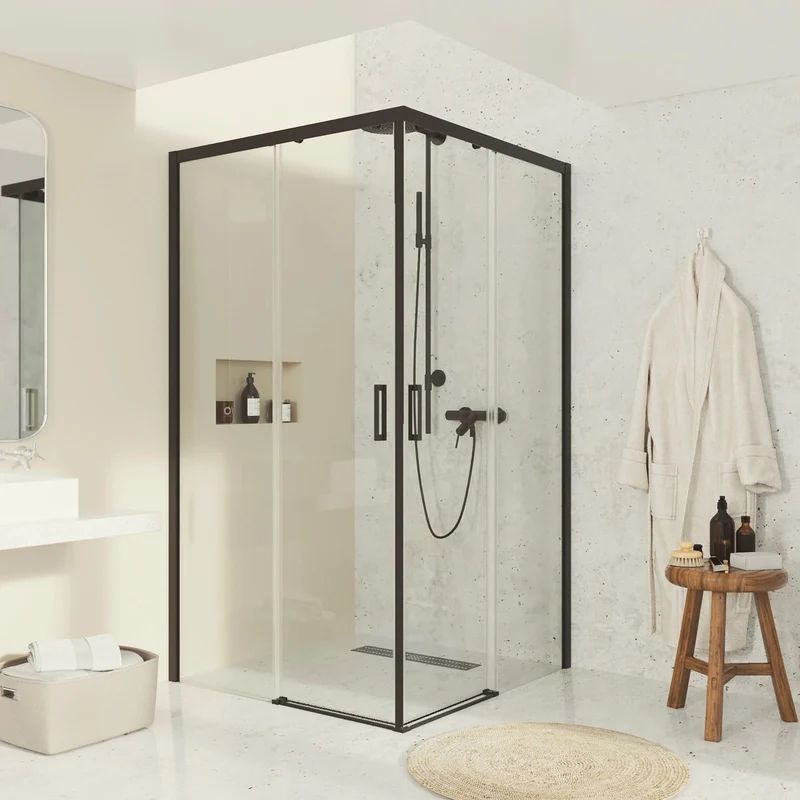 Madrid R2P - Mampara de Ducha Corredera Angular con 2 puertas reversibles