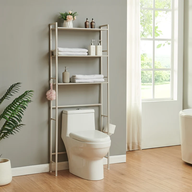 Mueble de baño sobre el inodoro Ljukhobro metal 164x64x20cm - [en.casa]