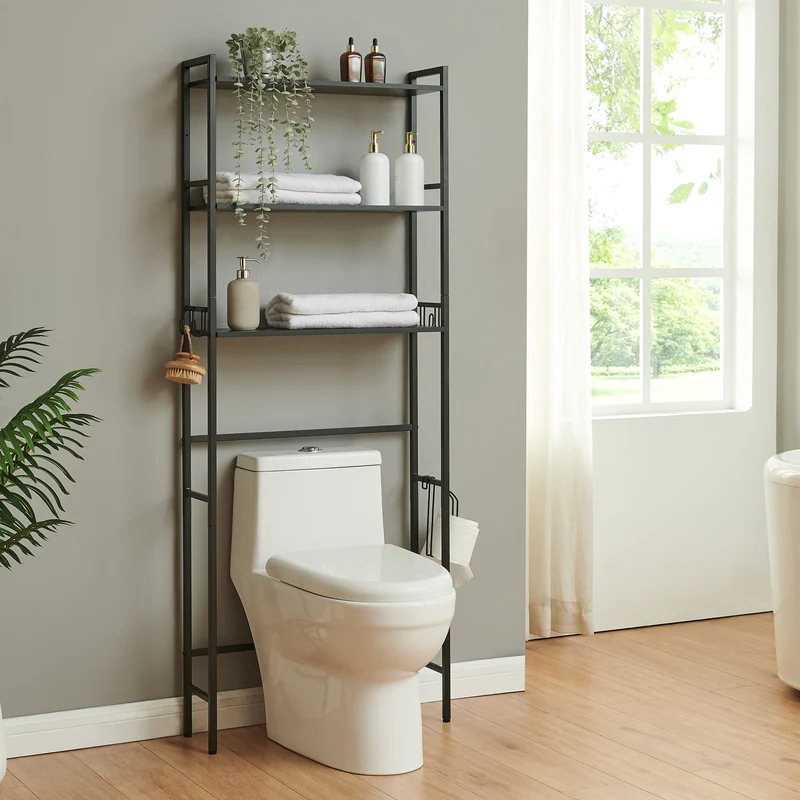 Mueble de baño sobre el inodoro Ljukhobro metal 164x64x20cm - [en.casa]