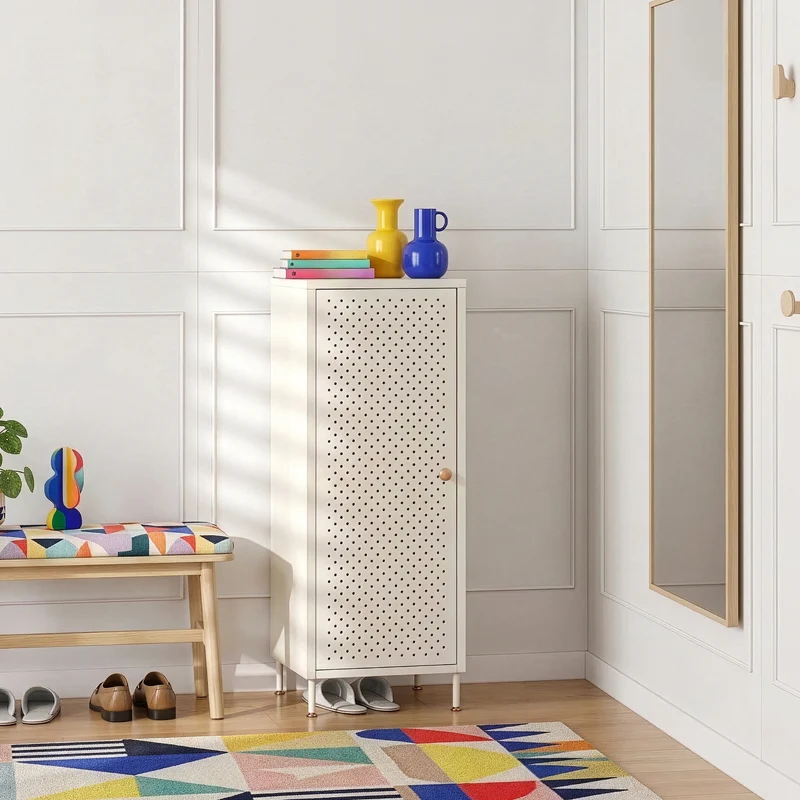 Mueble zapatero Coleraine con puerta y estante metal [en.casa]