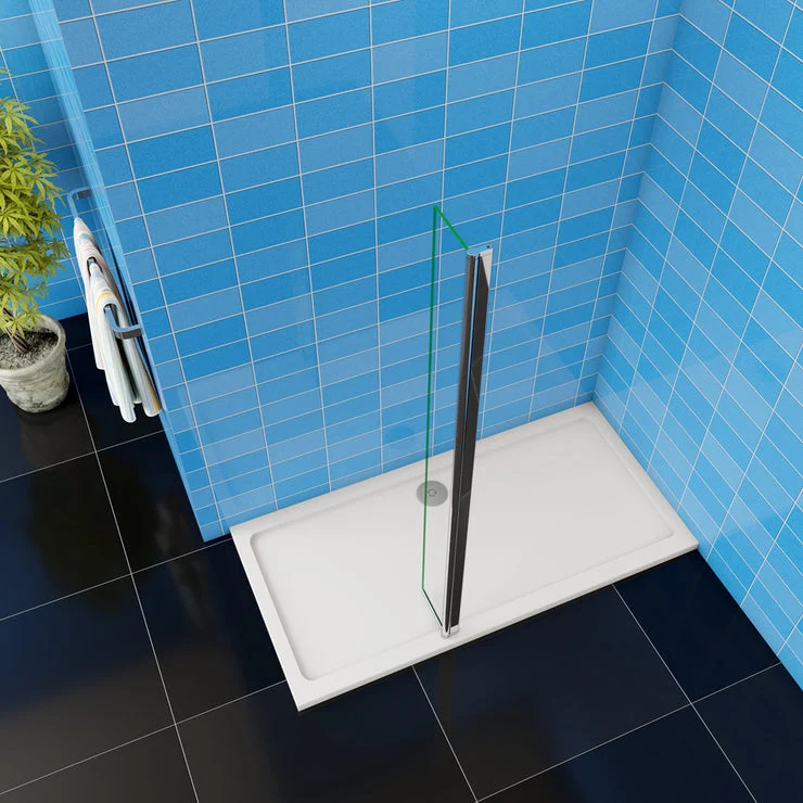 Walkin Mampara Panel de ducha Lateral giratorio Vidrio 8mm Antical con Perfil Cromado Brillante
