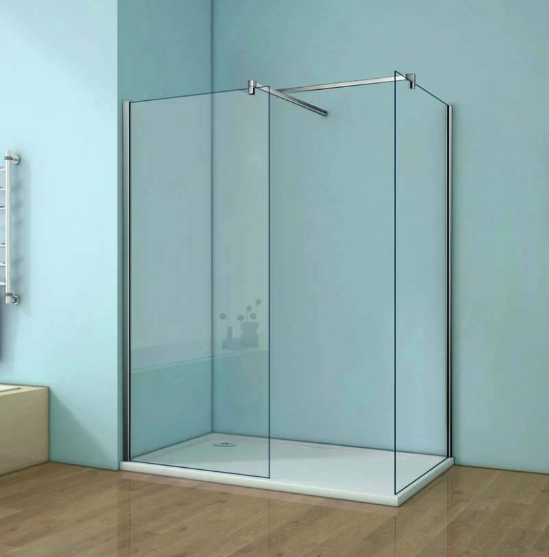 Mamparas de Ducha de dos Pantalla Panel Fijo 8mm Antical - Barra 90cm