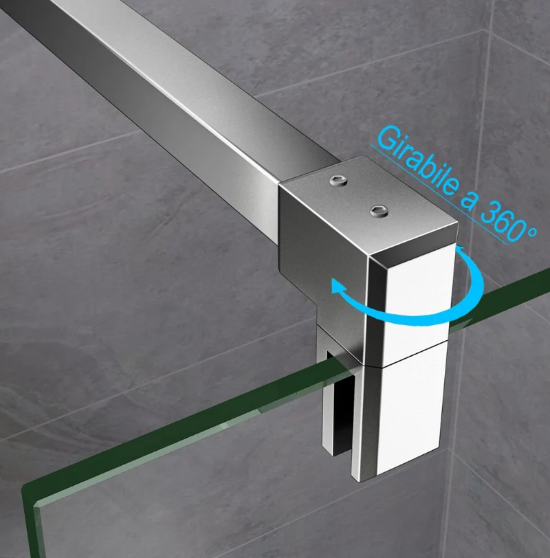 Mamparas de Ducha de dos Pantalla Panel Fijo 8mm Antical - Barra 90cm