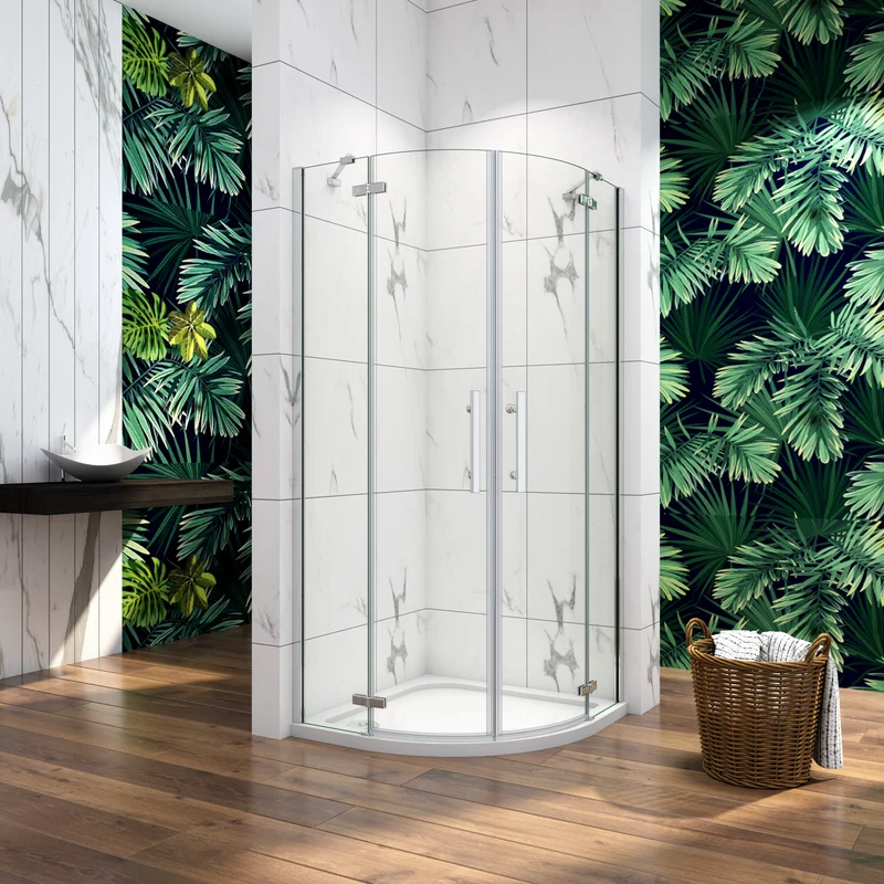 Cabina de ducha semicircular mampara de baño 6mm ESG cristal diferentes tamaños